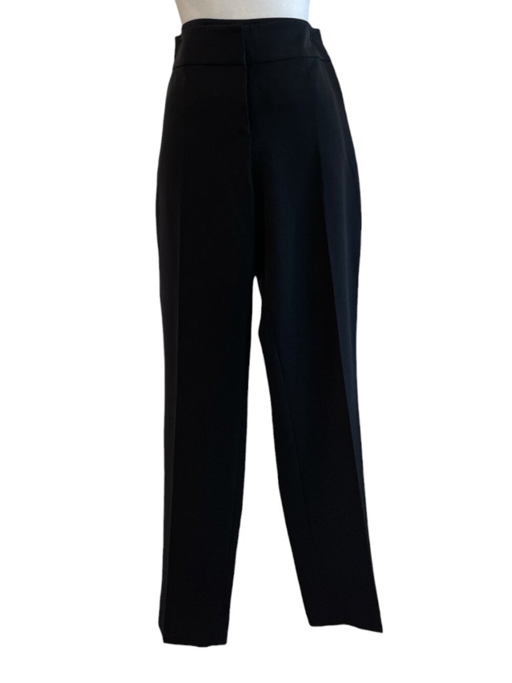 Black Dress Slacks with Pockets & Zipper & Clasp Closure EUC Size 10